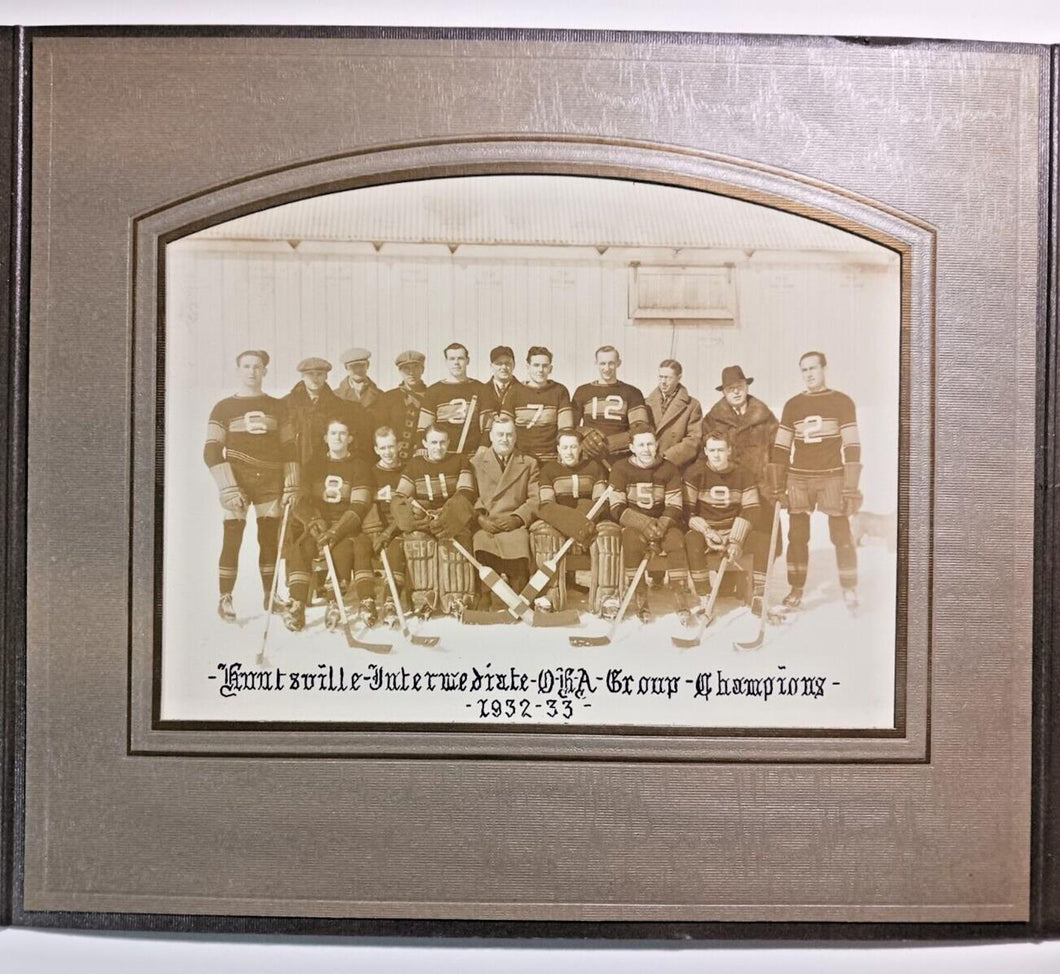 1932 Huntsville Intermediate OHA Group Champions Hockey Team Photo