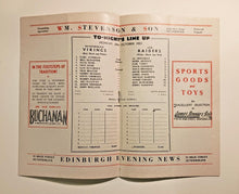 Load image into Gallery viewer, 1951 Oct. 29th Canada Cup Hockey Program Vikings vs Raiders Dunfermline Ice Rink
