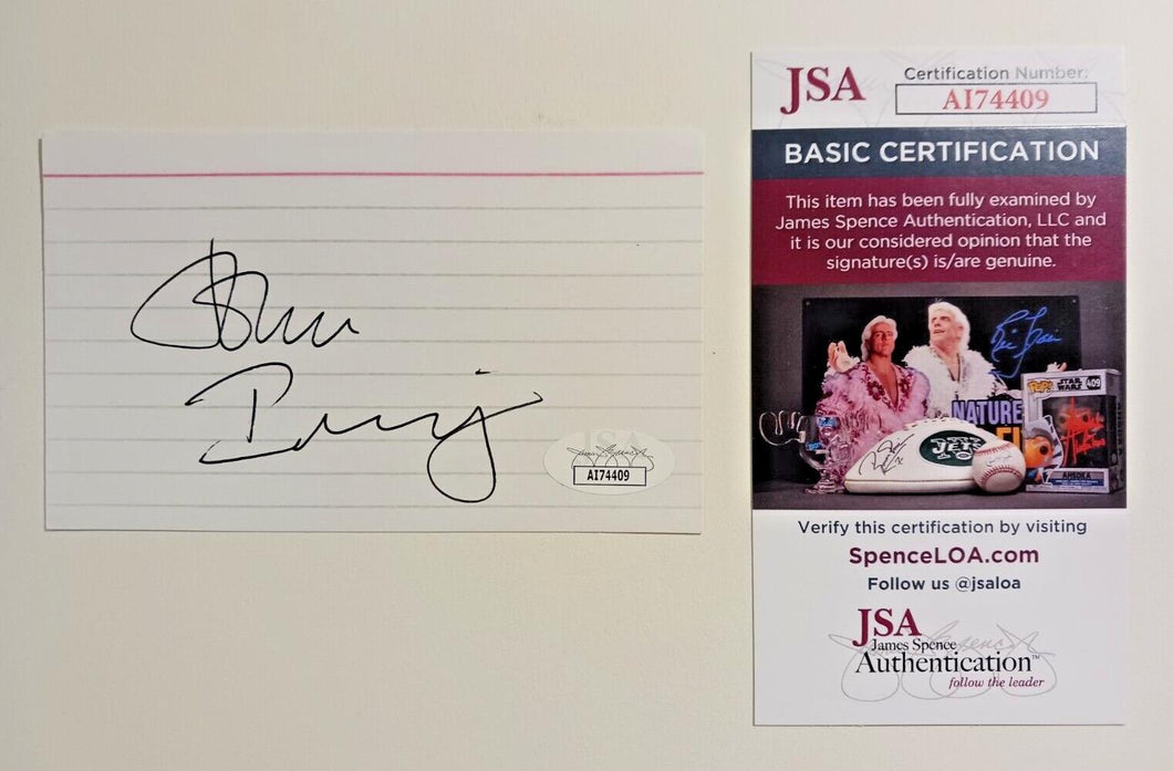 John Irving Signed Index Card w/ JSA COA A174409