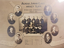 Load image into Gallery viewer, 1922-23 Acadia Jr Class, Inter-Class Champions, Hockey Team Photo w/ Frame
