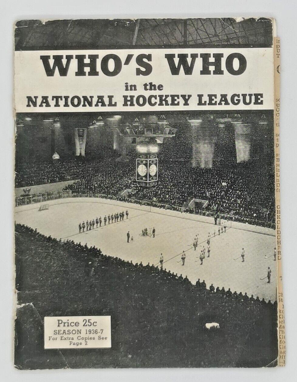 1936-1937 Beehive WHO'S WHO in the NATIONAL HOCKEY LEAGUE