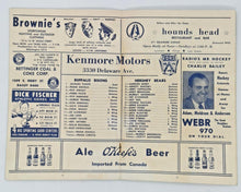 Load image into Gallery viewer, 1954-1955 Buffalo Bison Hockey Review Program, Jacques Plante In Game
