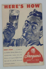 Load image into Gallery viewer, 1954-1955 Buffalo Bison Hockey Review Program, Jacques Plante In Game
