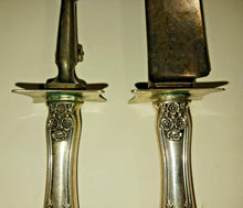 Load image into Gallery viewer, Sterling Silver Handle Stainless steel Carving Fork and 14&quot; Knife blade Pair
