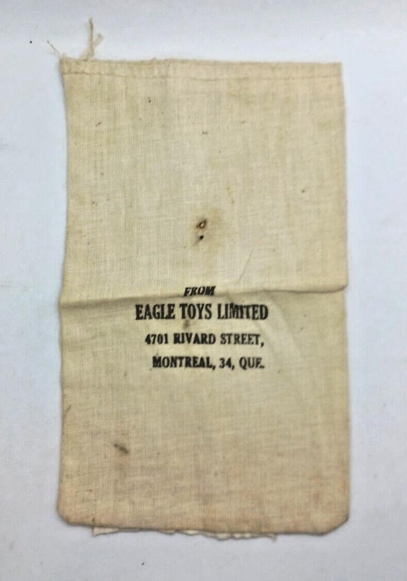 Eagle / Coleco 1960's Game Table Top Hockey Team Figure Cloth Bag Rare