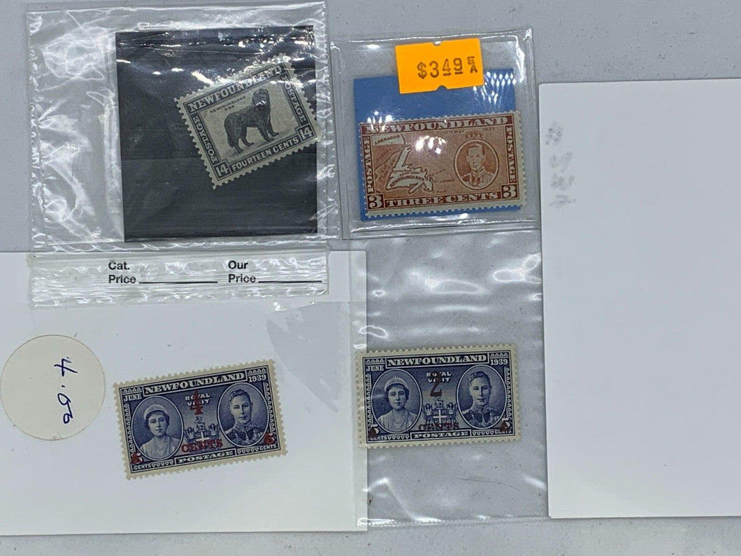 Newfoundland Stamp Lot - June 1939, 3 Cents, 14 Cents, etc