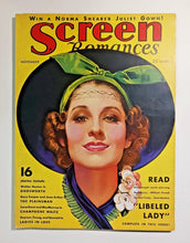 Load image into Gallery viewer, 1936 November Screen Romances Magazine - Libeled Lady Cover -
