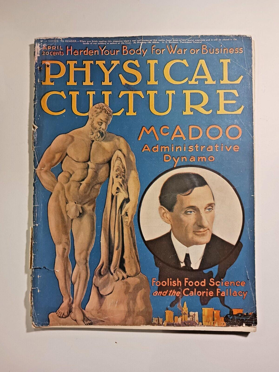 1918 April Physical Culture Magazine Low Grade Complete