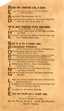 Load image into Gallery viewer, 1889 Sporting Life Trade Card Baseball Card

