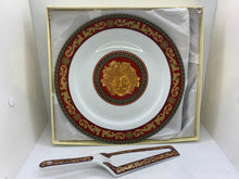 Load image into Gallery viewer, Casa Elite Juno - Adeline Fine Porcelain Cake Plate &amp; Server Knife
