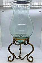Load image into Gallery viewer, Vintage - Candle Holder Glass Vase, with Wrought Iron Stand
