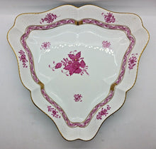 Load image into Gallery viewer, Herend Handpainted Chinese Blossom Magenta Bone China Porcelain Dish
