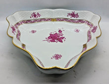 Load image into Gallery viewer, Herend Handpainted Chinese Blossom Magenta Bone China Porcelain Dish
