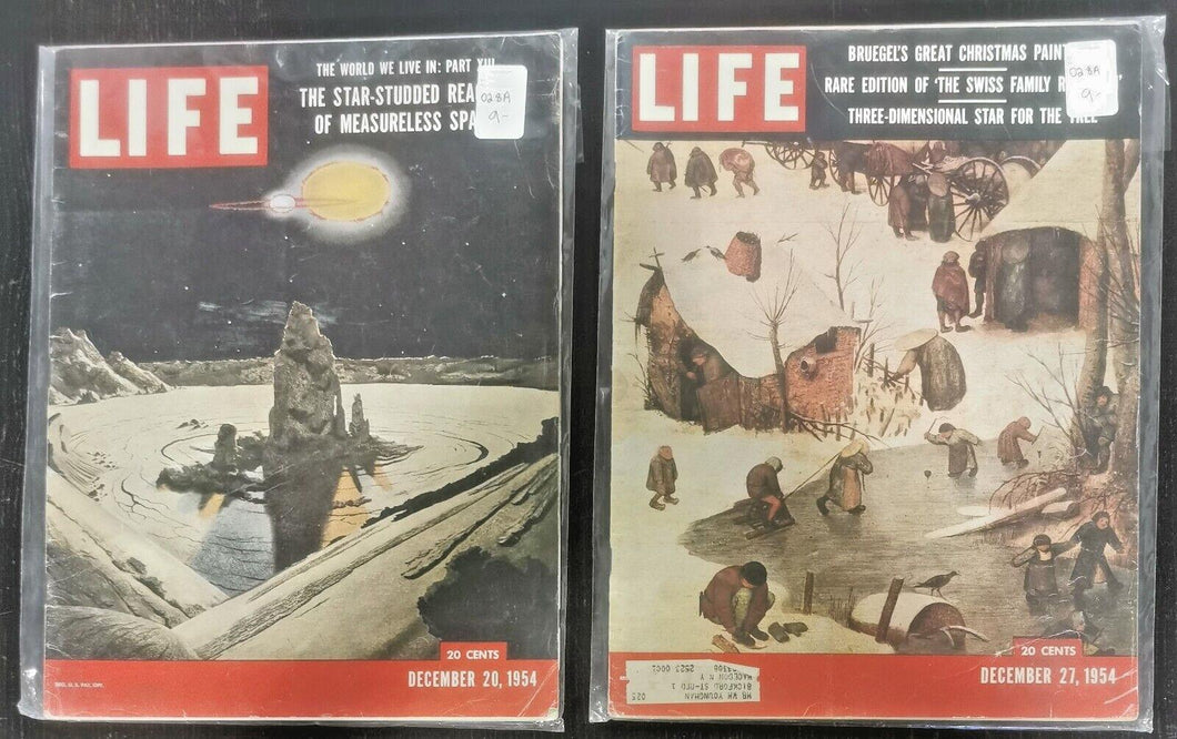Life Magazines Lot Issued 1954 Dec 20, Dec 21