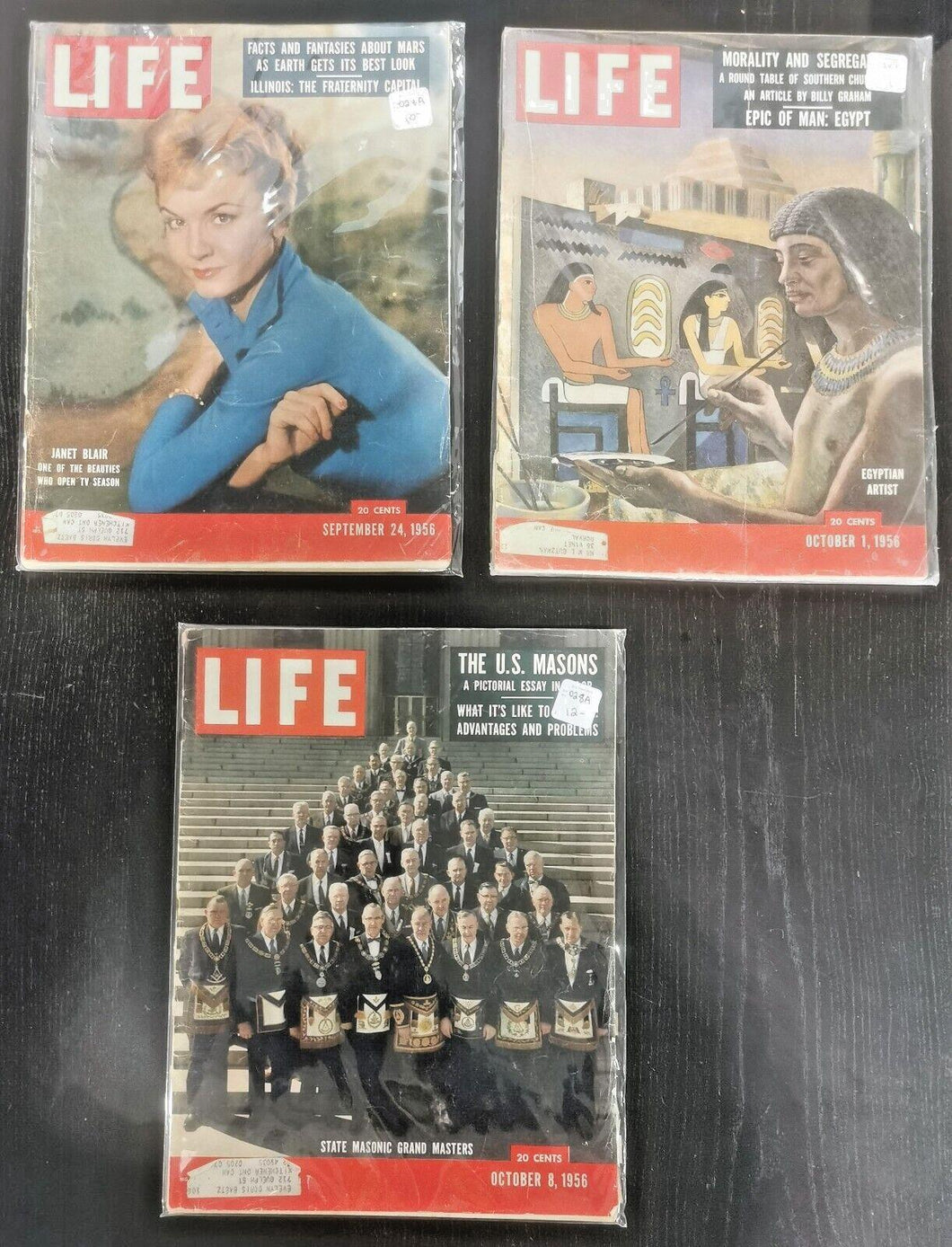 Life Magazines Lot Issued 1956 Sept 24, Oct 1, Oct 8