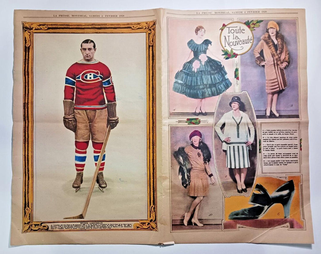1928 FEVRIE 4, SAMEDI, La Presse, Montreal Full Issue w/ Wildor Larochelle