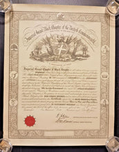 Load image into Gallery viewer, Imperial Grand Black Chapter of the British Commonwealth Certificate No. 96
