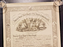 Load image into Gallery viewer, Imperial Grand Black Chapter of the British Commonwealth Certificate No. 96
