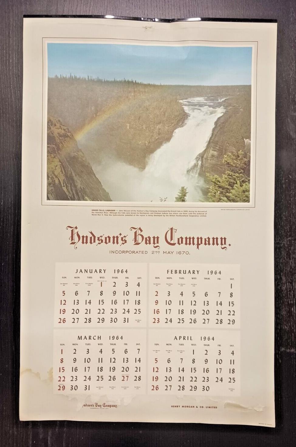 1964 Hudson's Bay Company Calendar 15 3/4