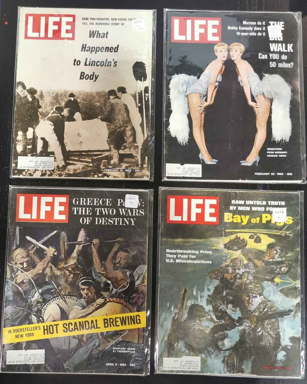Life Magazines Lot Issued 1963 Feb 15, Feb 22, April 5, May 10
