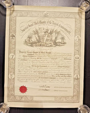 Load image into Gallery viewer, Imperial Grand Black Chapter of the British Commonwealth Certificate No. 96 1923
