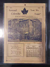 Load image into Gallery viewer, 1940 War Veterans Calendar 1914-1918 8 1/2&quot; x 12 1/2&quot;
