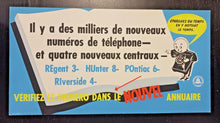 Load image into Gallery viewer, 1960s Cardboard Bell Telephone French Sign 21&quot; x 11&quot;
