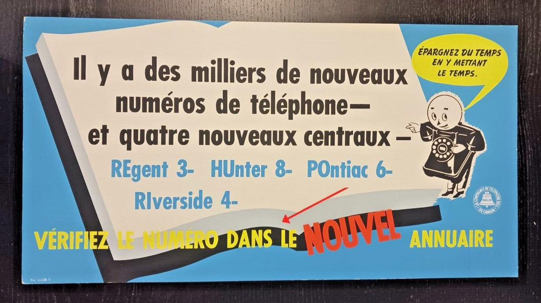 1960s Cardboard Bell Telephone French Sign 21