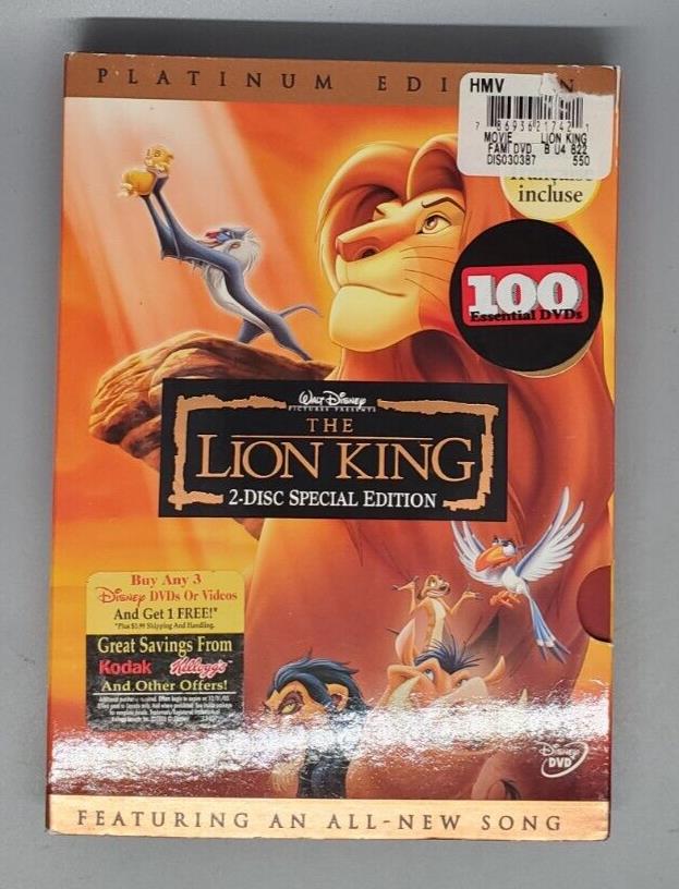 The Lion King (DVD, 2003, 2-Disc Set, Platinum Edition) SEALED