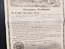 Load image into Gallery viewer, Grand Black Chapter British America Clearance Certificate 1974 No.821
