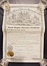 Load image into Gallery viewer, Grand Black Chapter British America Clearance Certificate No.897
