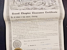 Load image into Gallery viewer, Grand Black Chapter British America Clearance Certificate No.897
