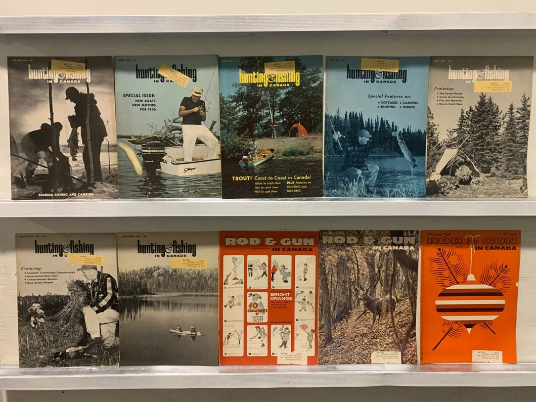 Lot of 10 Magazines - 1966, Hunting & Fishing in Canada