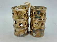 Load image into Gallery viewer, Lot of 6 Silver Plate - Star Cut-Out Tea-Light Holders, Made in India
