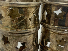 Load image into Gallery viewer, Lot of 6 Silver Plate - Star Cut-Out Tea-Light Holders, Made in India

