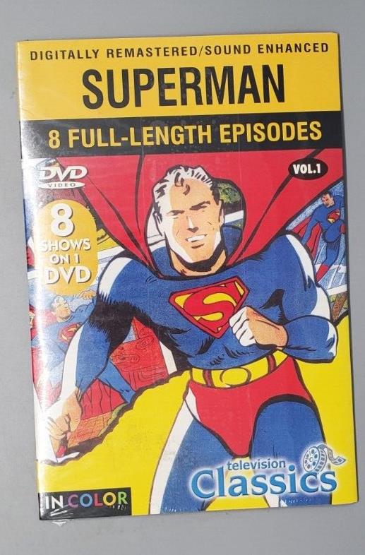 Superman Cartoon Classics: 8 Full-Length Episodes  (DVD, Remastered) SEALED