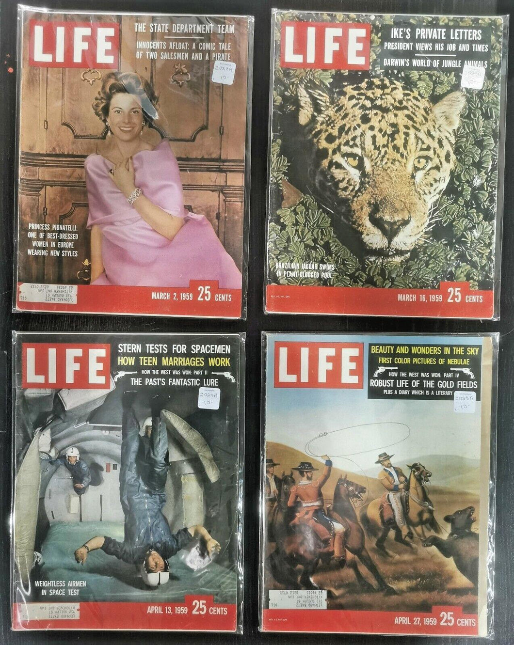 Life Magazines Lot Issued 1959 March 2, March 16, April 13, April 27