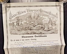 Load image into Gallery viewer, Grand Black Chapter British America Clearance Certificate 1978 No.944
