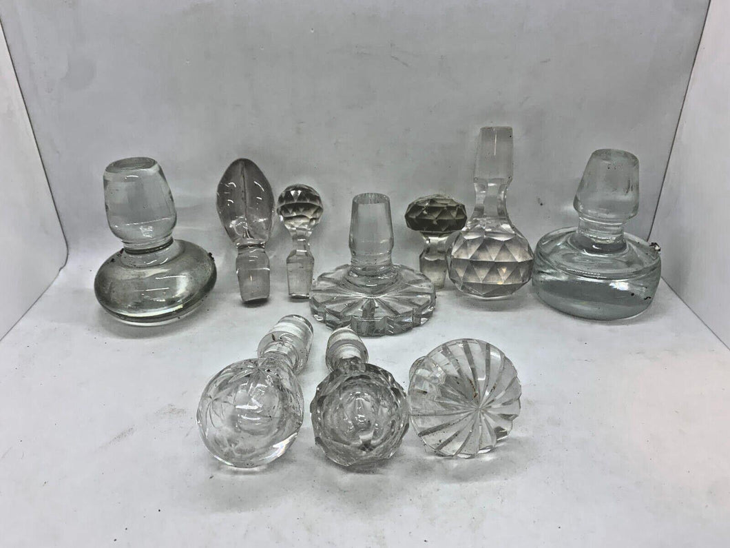 Vintage Glass Bottle Stoppers x 10 Lot 04