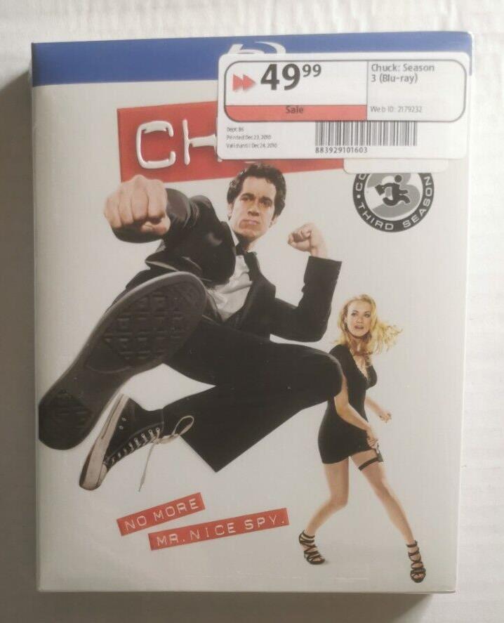 Chuck: The Complete Third Season (Blu-ray, 2010, 4-Disc Set) SEALED