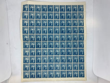 Load image into Gallery viewer, Vintage 10x10 Sheet - Blue 1941 Gheorghe Duca, Romanian Stamps (24 Lei) (E)

