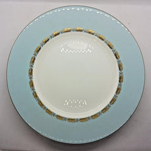 Load image into Gallery viewer, Minton Bone China Blue with Gold Leaves Trim Pattern 10 3/4&quot; Dinner Plate
