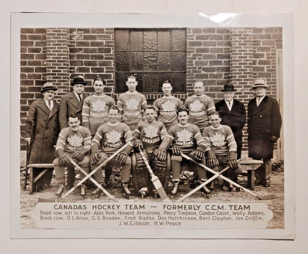 1929-30 Canada's Hockey Team Champion CCM 8