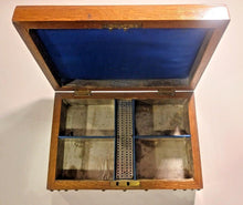Load image into Gallery viewer, Victorian Brassbound Oak Card Box 10 1/2&quot; x 7&quot; x 3&quot;  (no Key)
