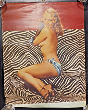Load image into Gallery viewer, 1950s VINTAGE CALENDAR PIN-UP GLAMOUR GIRL SEMI NUDE MODEL Poster 16&quot; x 20 1/2&quot;
