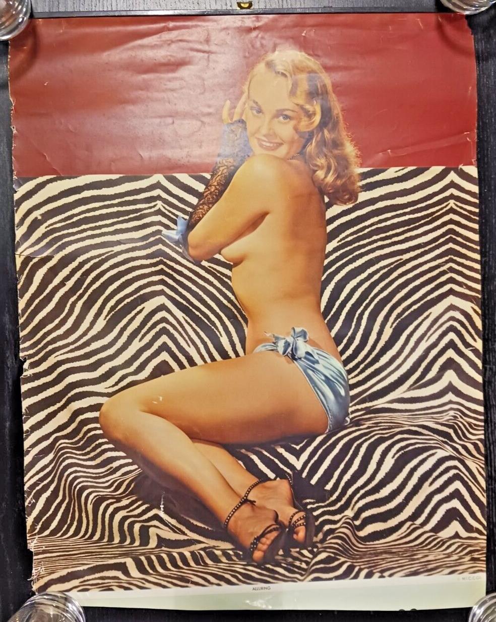 1950s VINTAGE CALENDAR PIN-UP GLAMOUR GIRL SEMI NUDE MODEL Poster 16