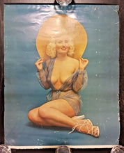 Load image into Gallery viewer, 1950s VINTAGE CALENDAR &#39;A BLONDE DREAM&#39; NUDE PIN-UP Poster 16&quot; x 20&quot;
