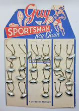Load image into Gallery viewer, Vintage 1950's Gay Sportsman 24K Gold Plated Football Key Chain Display 23/24
