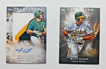 Load image into Gallery viewer, 2018 Topps INCEPTION Matt Olson Autographed Jumbo Patch Card IAJ-MO &amp; #46 Card
