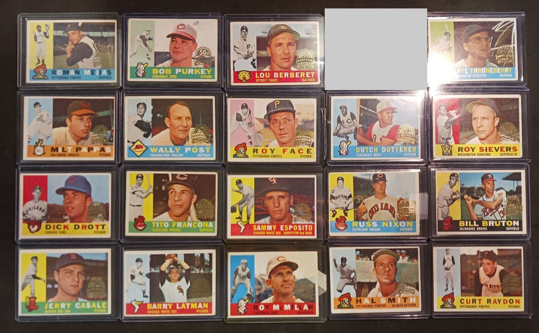 2009 Topps Heritage 50th Anniversary 1960 Buybacks Lot of 20 range #2 to 49